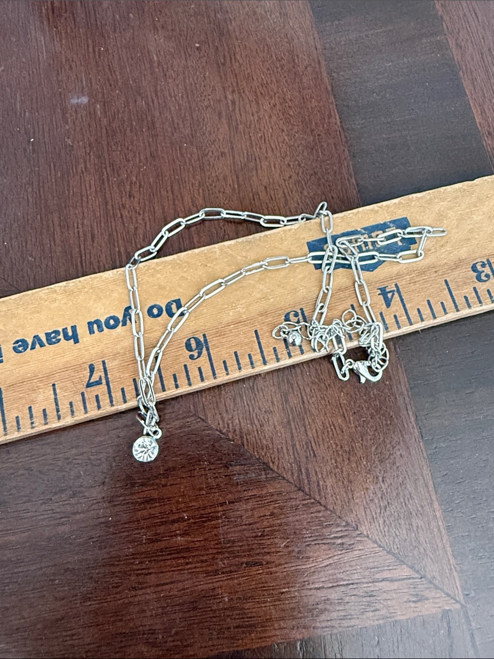 Gold Tone Paper Clip Necklace